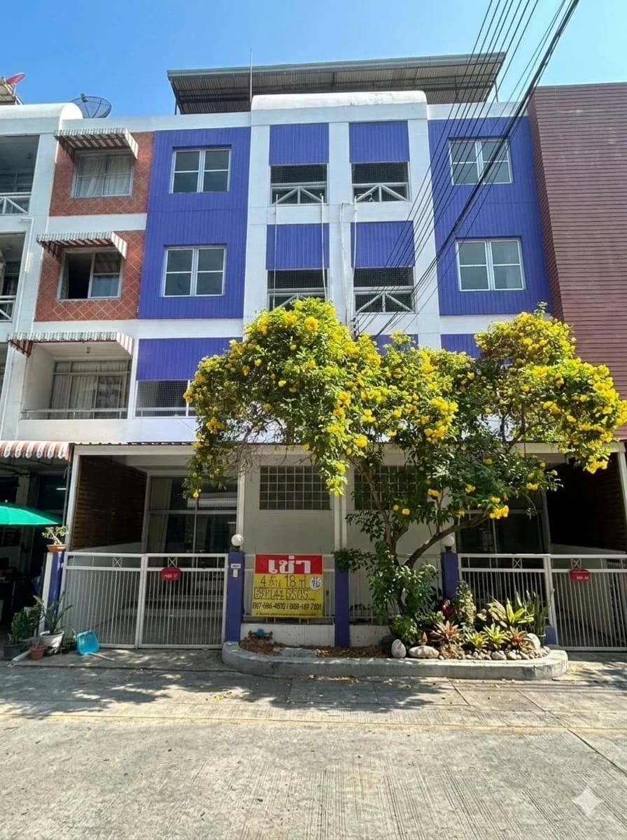 ให้เช่าโฮมออฟฟิส 4ชั้น 2 คูหาติดกัน โครงการโฮมเพลส พัฒนาการ56-58 มีที่จอดรถส่วนกลางและด้านหน้าอาคาร ZJ190 - image 1