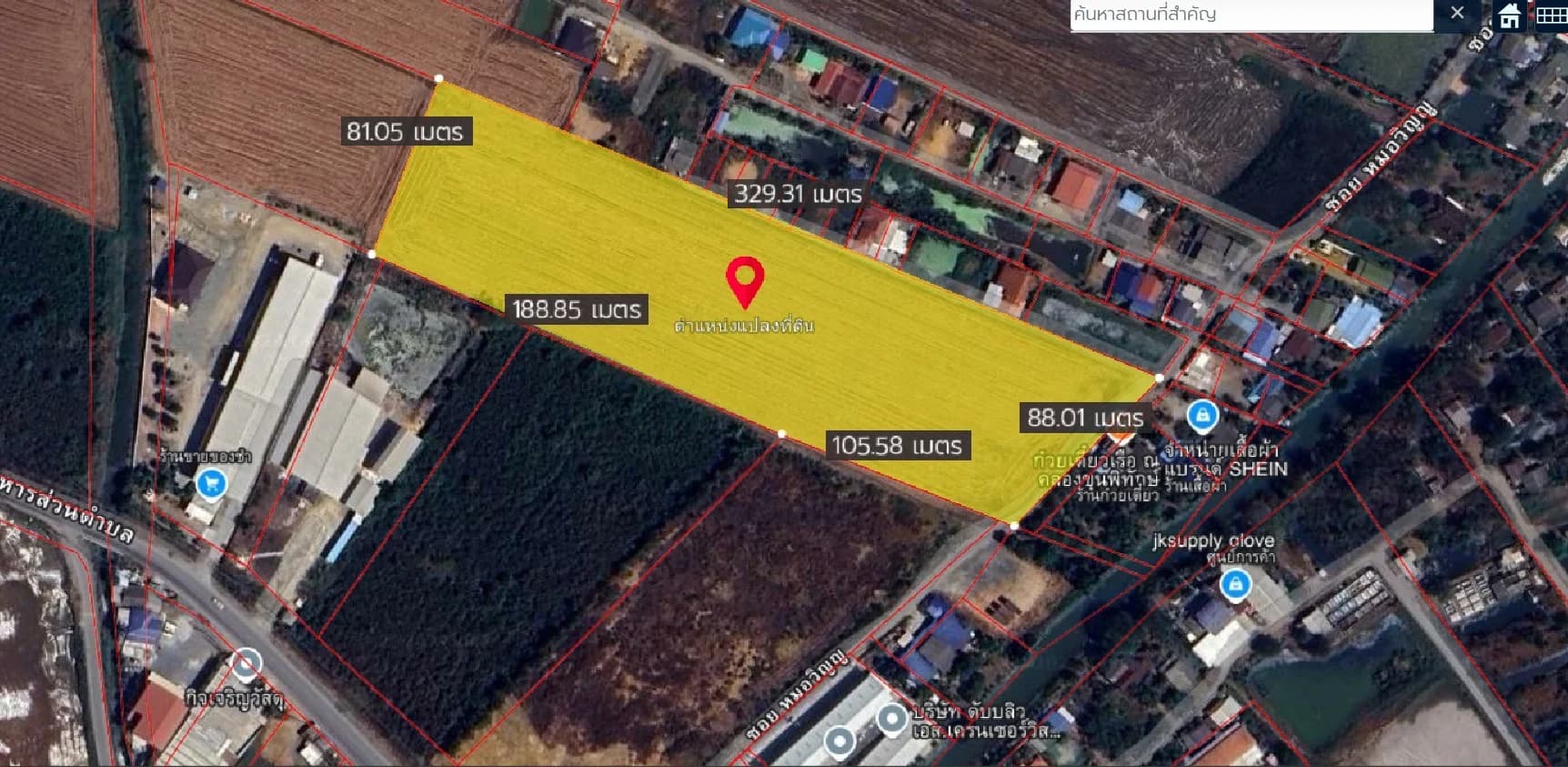 ขายที่ดิน 15-3-88 ไร่ แหล่งชุมชน ใกล้อบต.หนองจอก บางปะกง - image 3