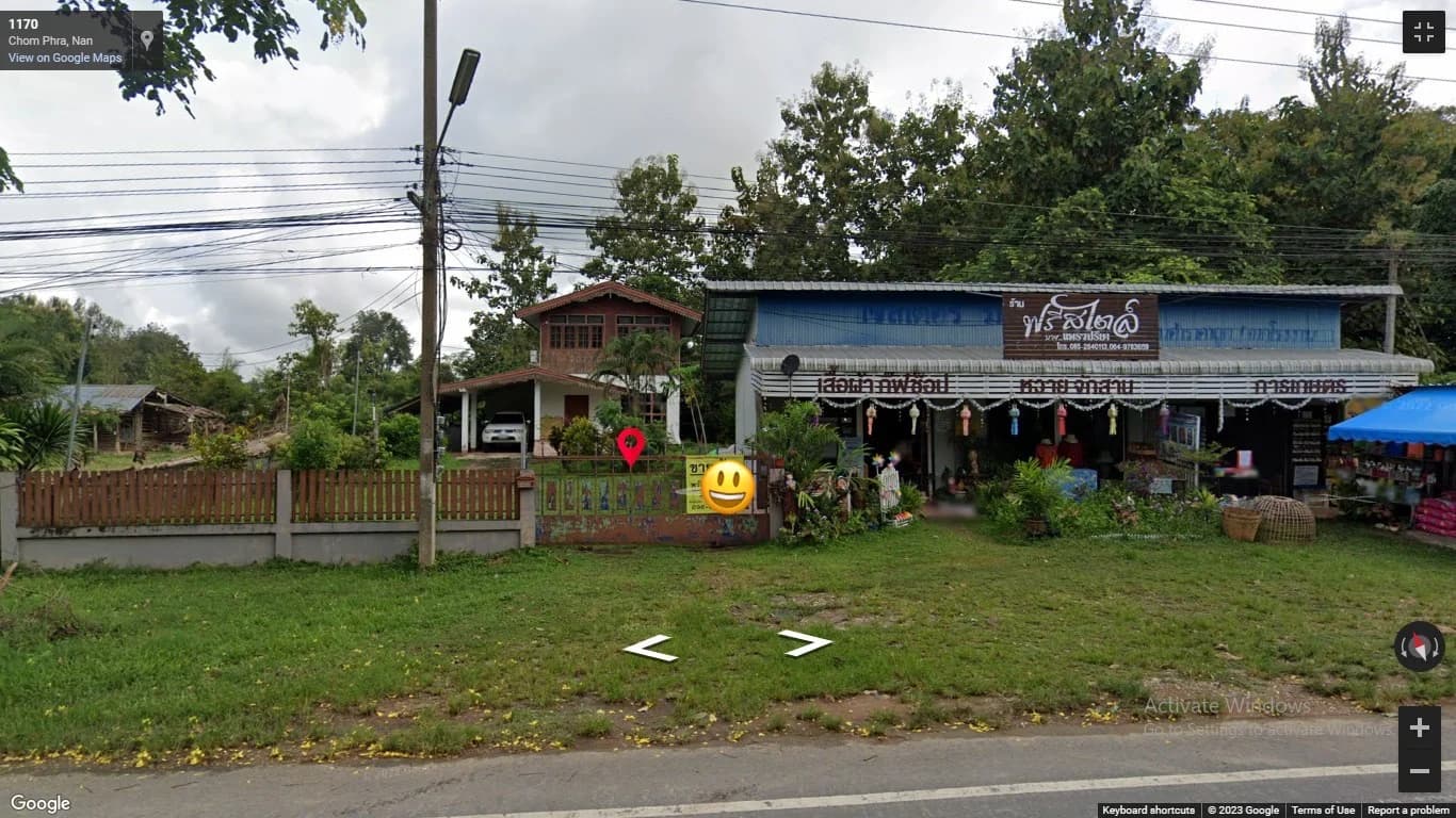 ขายที่ดินพร้อมสิ่งปลูกสร้าง ติดถนนใหญ่ อยู่ในชุมชน ใกล้แหล่งท่องเที่ยวสำคัญ จ.น่าน ทำเลดี ห่างจากวัดศรีมงคล(วัดบ้านก๋ง)