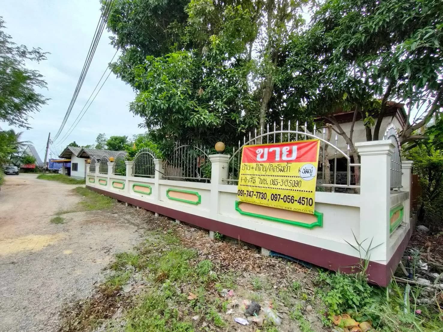 ZMC025 ขายบ้านพร้อมที่ดินริมน้ำ1-0-67ไร่ สวนส้ม บ้านแพ้ว สมุทรสาคร